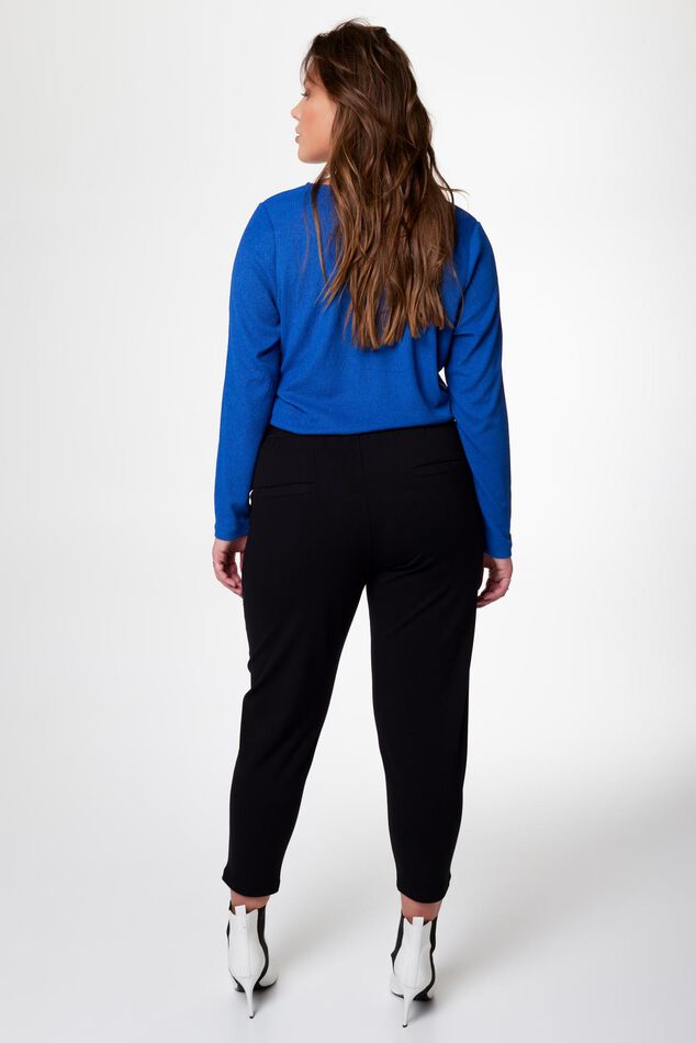 Damen Knöchellange Hose mit Reißverschluss | Schwarz Mode MS