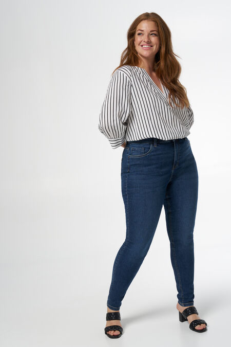 Skinny-Jeans mit hoher Taille CHERRY