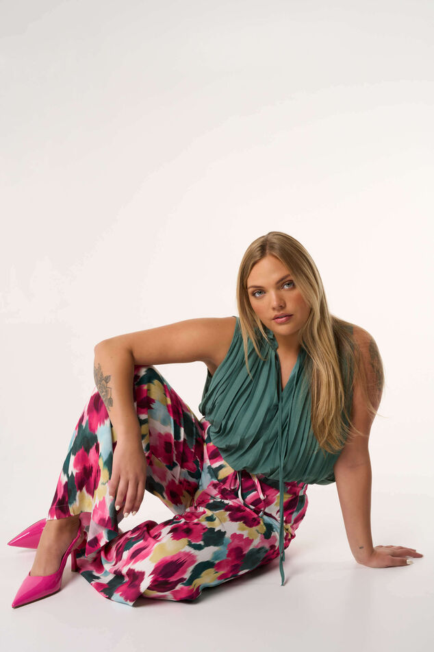 Damen Weite Hose mit Blumen-Print | MS Mode