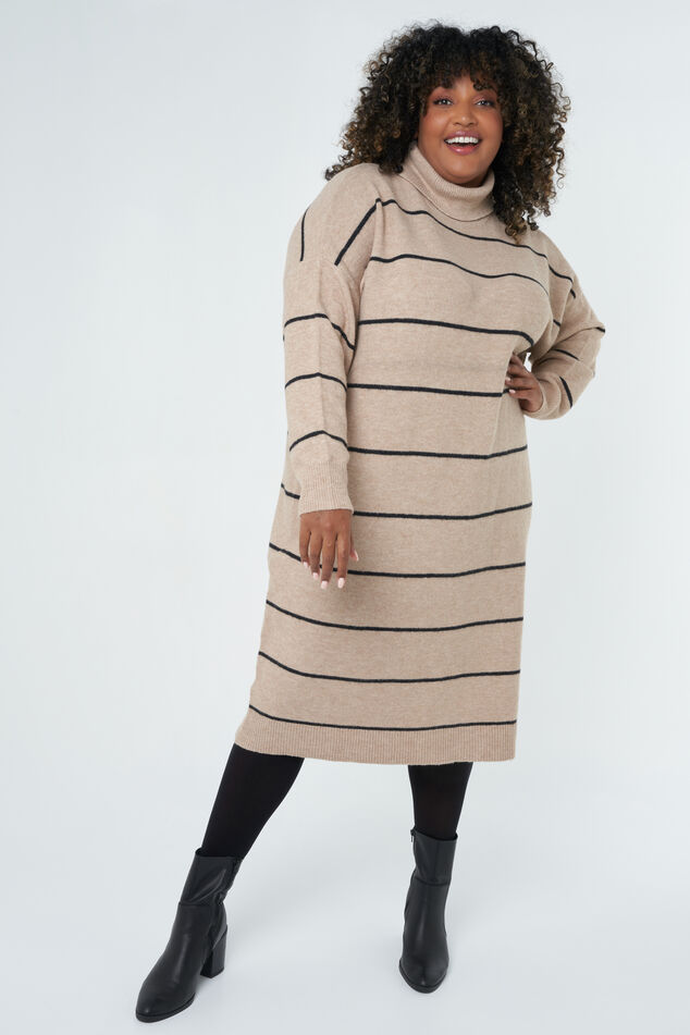 Damen Feinstrick-Kleid Multi Neutral | MS Mode