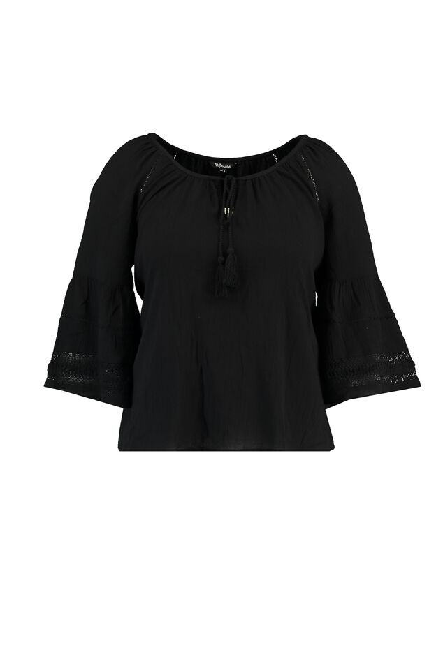 Bluse mit Bell-Sleeves image 1