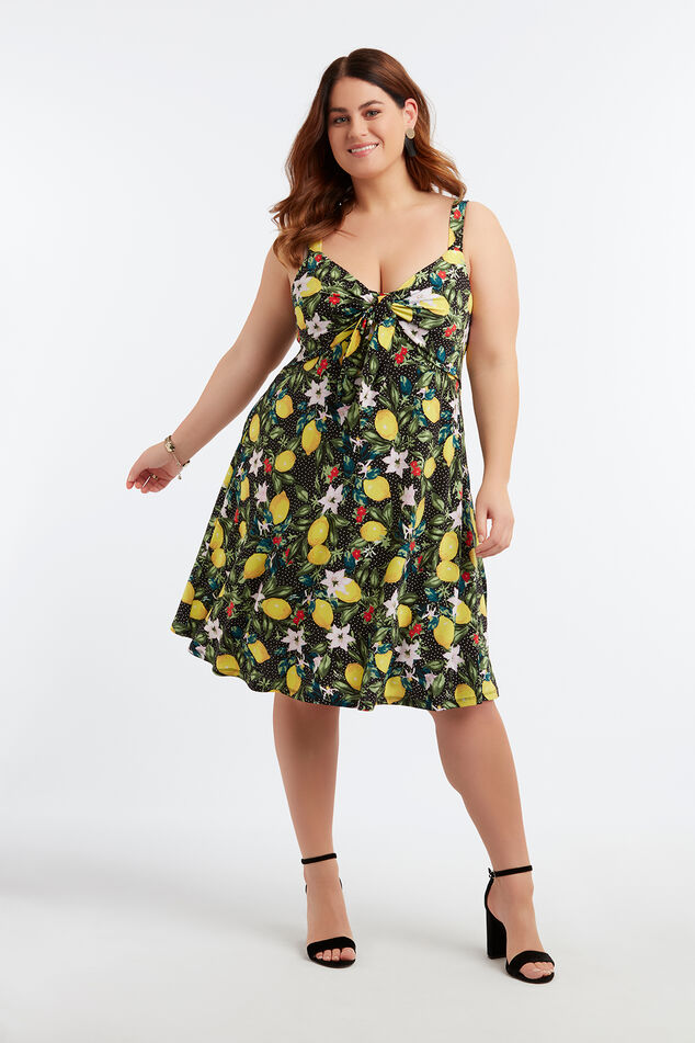 Damen Kleid mit Zitronen-Print | MS Mode