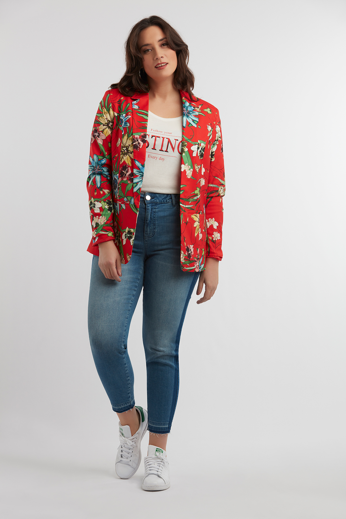 Damen Blazer mit Blumenmuster | MS Mode