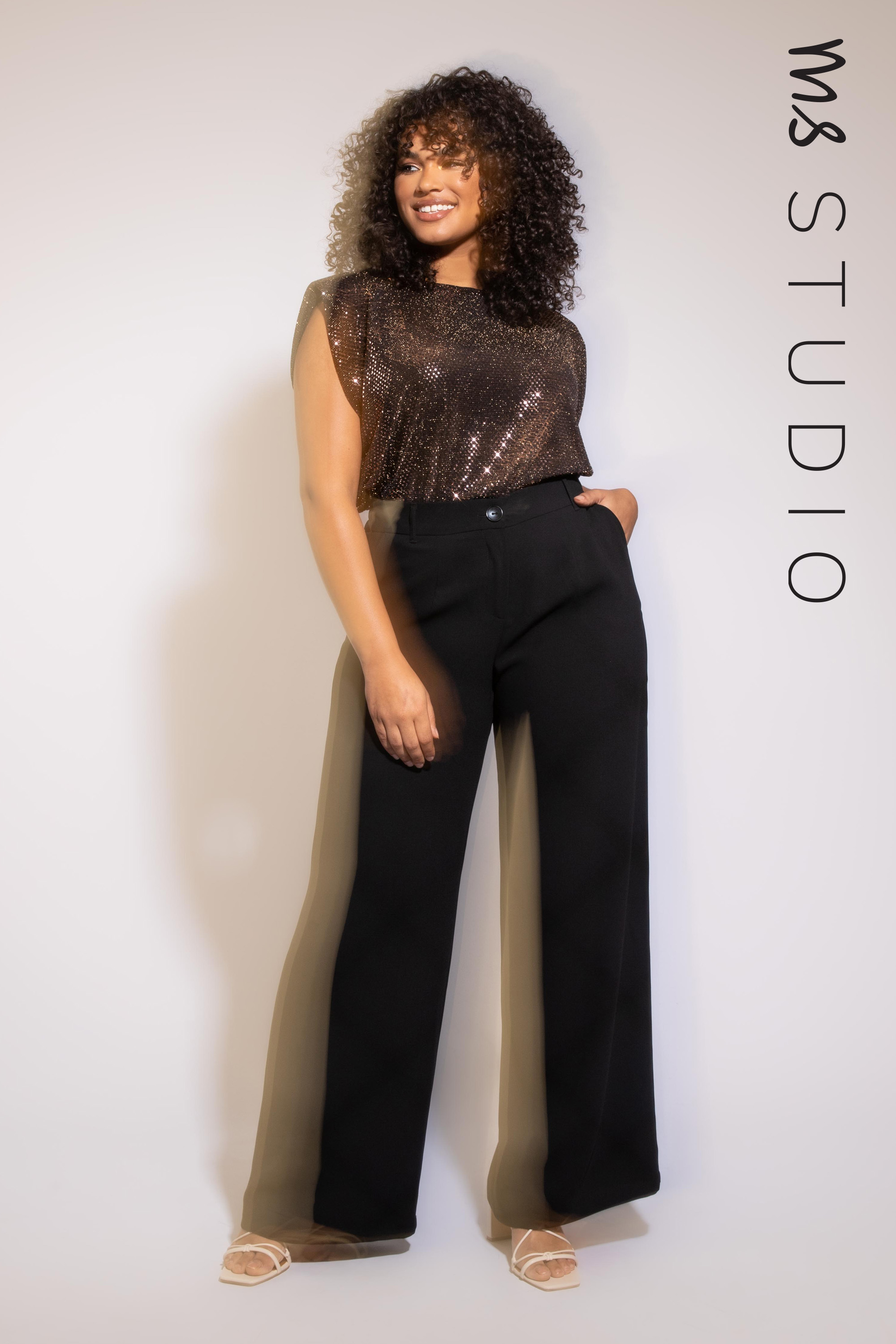 Damen Hose mit weit geschnittenem Bein Schwarz | Official MS Mode® online  store