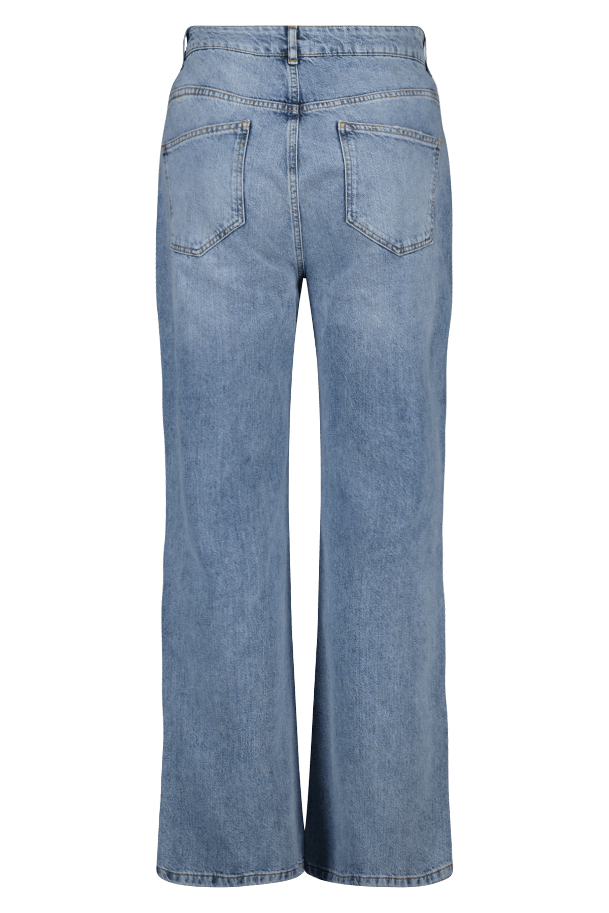Damen Jeans mit weitem Bein Stonewash Denim | MS Mode