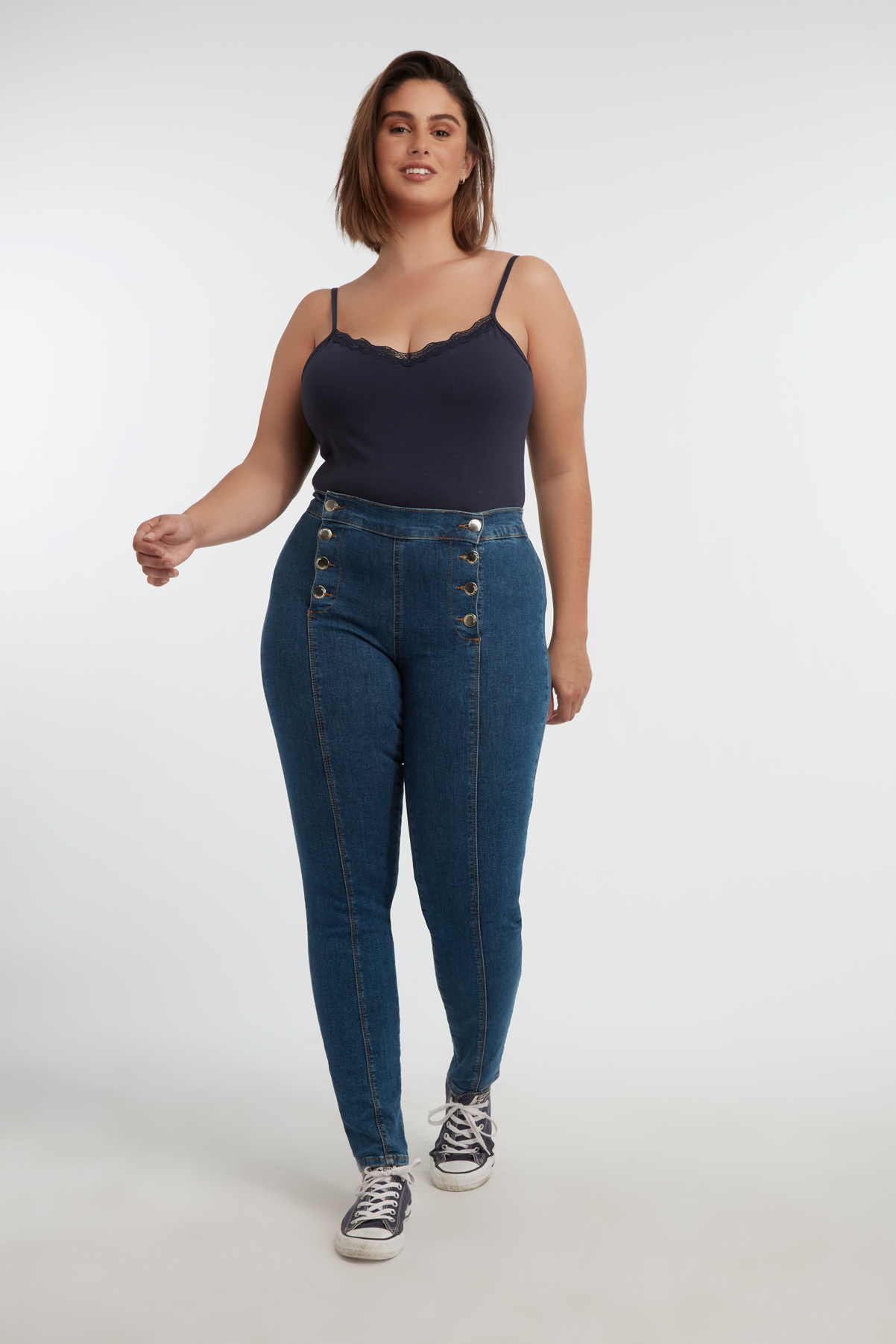 Damen Jeans in schmaler Passform mit Knöpfen | Official MS Mode® online  store